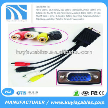 CABLE ADAPTATEUR TV VGA S-VIDEO 3 RCA